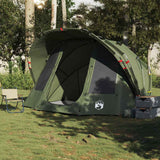 Fishing Tent 5-Person Olive Green Waterproof - Side View