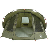 Fishing Tent 5-Person Olive Green Waterproof - Rear View