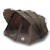 Fishing Tent 5-Person Brown Waterproof - Front View