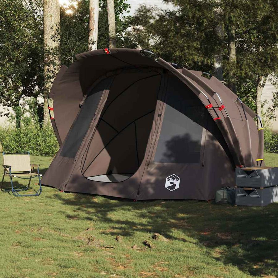 Fishing Tent 5-Person Brown Waterproof