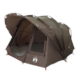 Fishing Tent 5-Person Brown Waterproof - Top-Down View