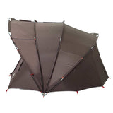 Fishing Tent 5-Person Brown Waterproof - Low Angle