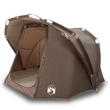 Fishing Tent 4-Person Brown Waterproof - Front View