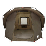 Fishing Tent 4-Person Brown Waterproof - Rear View