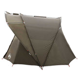 Fishing Tent 4-Person Brown Waterproof - Low Angle