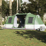 Camping Tent Tunnel 4-Person Green Waterproof - Top-Down View
