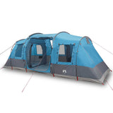 Camping Tent Tunnel 4-Person Blue Waterproof - Front View