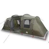Camping Tent Tunnel 4-Person Olive Green Waterproof - Front View