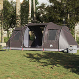 Camping Tent Tunnel 4-Person Brown Waterproof - Top-Down View