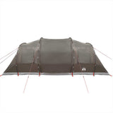 Camping Tent Tunnel 4-Person Brown Waterproof - Close-Up Angle