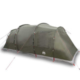 Family Tent Tunnel 6-Person Olive Green Waterproof - Front View