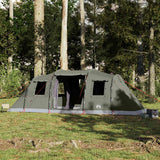 Family Tent Tunnel 6-Person Olive Green Waterproof - Top-Down View