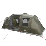 Family Tent Tunnel 6-Person Olive Green Waterproof - 45-Degree Angle