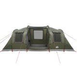 Family Tent Tunnel 6-Person Olive Green Waterproof - Rear View