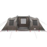 Family Tent Tunnel 6-Person Brown Waterproof - Rear View