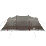 Family Tent Tunnel 6-Person Brown Waterproof - Close-Up Angle