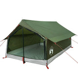 Camping Tent 2-Person Olive Green Waterproof - Top-Down View