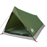 Camping Tent 2-Person Olive Green Waterproof - Top-Down View