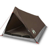 Camping Tent 2-Person Brown Waterproof - Front View