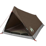 Camping Tent 2-Person Brown Waterproof - Top-Down View
