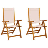 Folding Chairs 2 pcs Solid Wood Acacia and Textilene