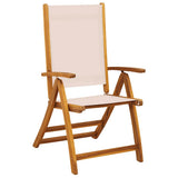 Folding Chairs 2 pcs Solid Wood Acacia and Textilene - Side View