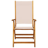 Folding Chairs 2 pcs Solid Wood Acacia and Textilene - Top-Down View