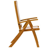 Folding Chairs 2 pcs Solid Wood Acacia and Textilene - 45-Degree Angle