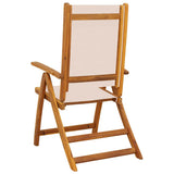 Folding Chairs 2 pcs Solid Wood Acacia and Textilene - Rear View