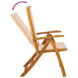 Folding Chairs 2 pcs Solid Wood Acacia and Textilene - Close-Up Angle