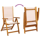 Folding Chairs 2 pcs Solid Wood Acacia and Textilene - Low Angle