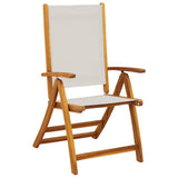 Folding Chairs 2 pcs Solid Wood Acacia and Textilene - Side View