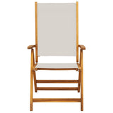 Folding Chairs 2 pcs Solid Wood Acacia and Textilene - Top-Down View