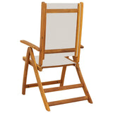 Folding Chairs 2 pcs Solid Wood Acacia and Textilene - Rear View