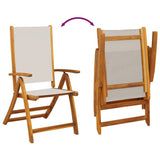 Folding Chairs 2 pcs Solid Wood Acacia and Textilene