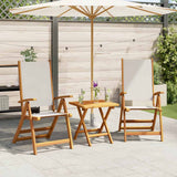 Folding Chairs 2 pcs Solid Wood Acacia and Textilene