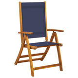 Folding Chairs 2 pcs Solid Wood Acacia and Textilene - Side View