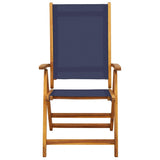 Folding Chairs 2 pcs Solid Wood Acacia and Textilene - Top-Down View
