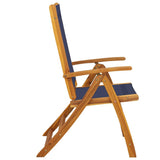 Folding Chairs 2 pcs Solid Wood Acacia and Textilene - 45-Degree Angle