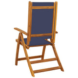 Folding Chairs 2 pcs Solid Wood Acacia and Textilene - Rear View