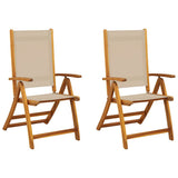 Folding Chairs 2 pcs Solid Wood Acacia and Textilene