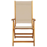 Folding Chairs 2 pcs Solid Wood Acacia and Textilene - Top-Down View