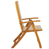 Folding Chairs 2 pcs Solid Wood Acacia and Textilene
