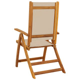 Folding Chairs 2 pcs Solid Wood Acacia and Textilene - Rear View
