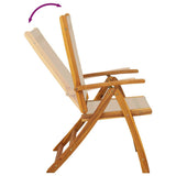 Folding Chairs 2 pcs Solid Wood Acacia and Textilene - Close-Up Angle