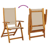 Folding Chairs 2 pcs Solid Wood Acacia and Textilene - Low Angle