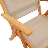 Folding Chairs 2 pcs Solid Wood Acacia and Textilene - Extra Image