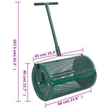 Compost Spreader 75L Green Ø40x60 cm Steel - Rear View