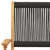 7 Piece Garden Dining Set Black Polypropylene and Solid Wood - Extra Image