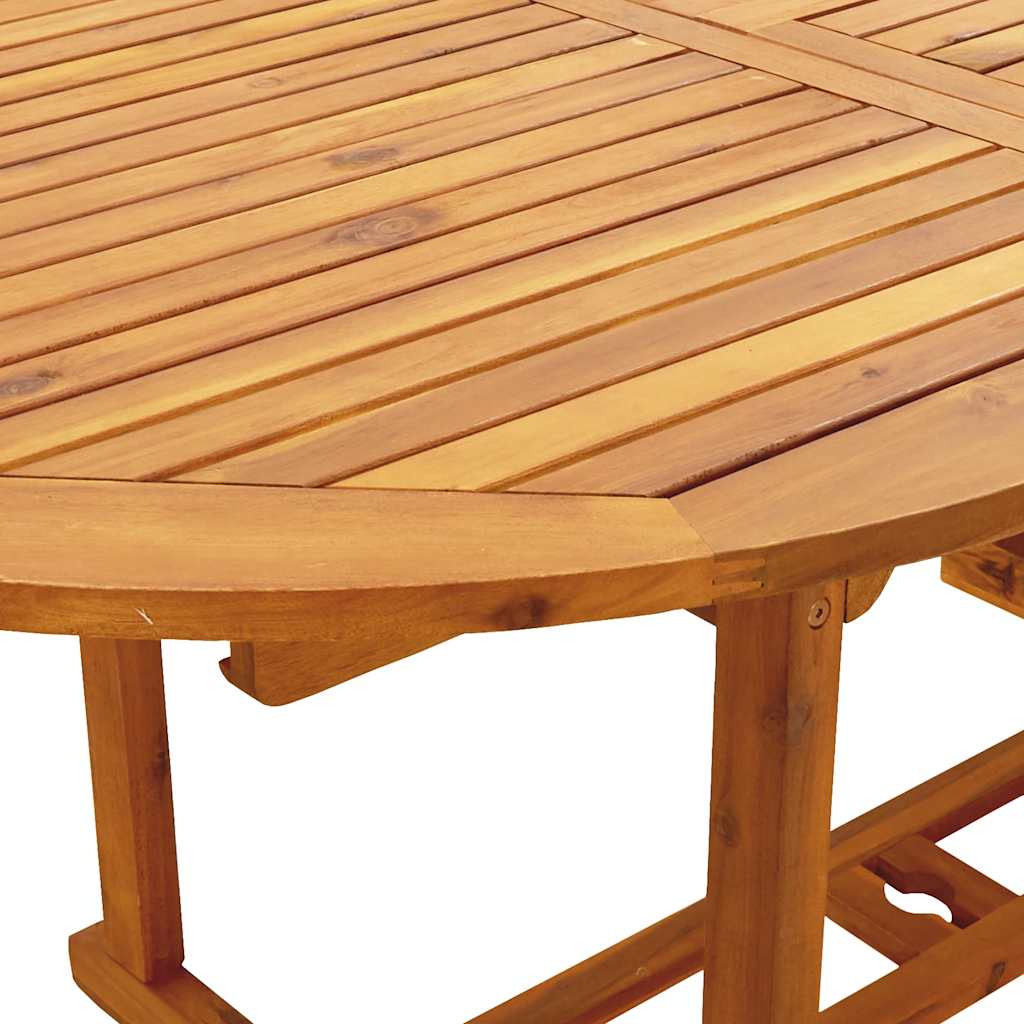 7 Piece Garden Dining Set Beige Polypropylene and Solid Wood